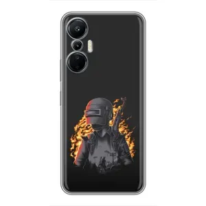 Чохол з картинкою "Герой Pubg" на Infinix Hot 20 (4G) (В полум'ї)