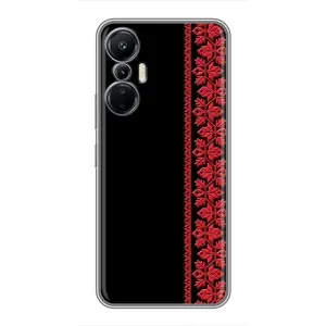 Силіконовый Чохол на Infinix Hot 20 (4G) з картинкой Вишиванки (Вишиванка на чорному)