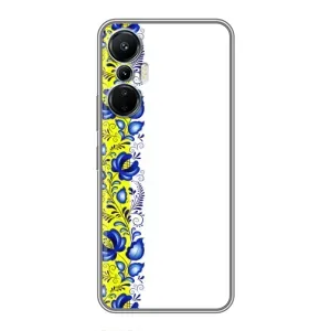 Силіконовый Чохол на Infinix Hot 20 (4G) з картинкой Вишиванки (Жовто-біла вишиванка)