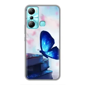 Силиконовый бампер с картинкой животных для Infinix Hot 20i (X665E) (Бабочка синяя)