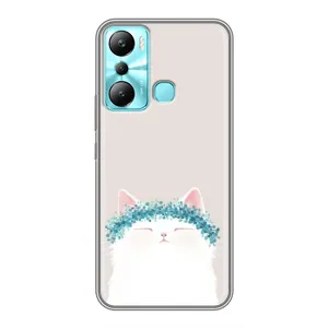 Чехол на тематику: Коты для Infinix Hot 20i (X665E) (Белый котик)