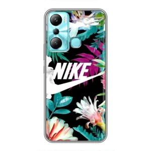 Силиконовый Чехол на Infinix Hot 20i (X665E) с картинкой Nike (Цветочный Nike)