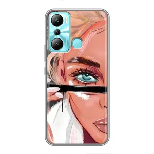 Силиконовый Чехол на Infinix Hot 20i (X665E) с картинкой Стильных Девушек (Девушка и ресницы)
