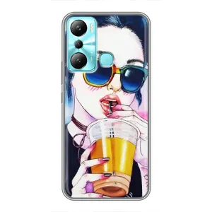 Чехол с картинкой Модные Девчонки Infinix Hot 20i (X665E) (Девушка с коктейлем)