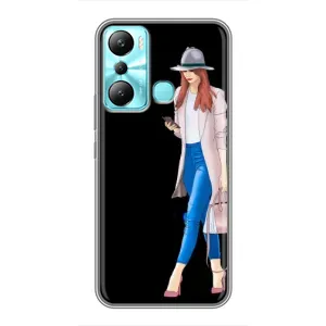 Чехол с картинкой Модные Девчонки Infinix Hot 20i (X665E) (Девушка со смартфоном)
