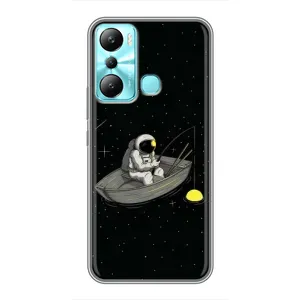 Силиконовый Чехол с принтом "Космонавты" на Infinix Hot 20i (X665E) (Космонавт на рыбалке)