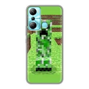 Чехлы для Infinix Hot 20i (X665E) (Персонажи Майн Крафт) (Крипер 2)