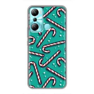 Силиконовый бампер на рождество для Infinix Hot 20i (X665E) (Леденцы)