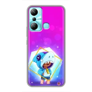 Чехол Бравл Старс для Infinix Hot 20i (X665E) (Леон в костюме Акулы)