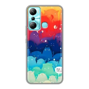 Силиконовый чехол с котиком для Infinix Hot 20i (X665E) (Mew)