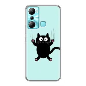 Силиконовый чехол с котиком для Infinix Hot 20i (X665E) (Падающий кот)
