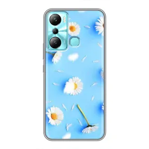 Чехол с Цветами для Infinix Hot 20i (X665E) (ромашки на голубом)