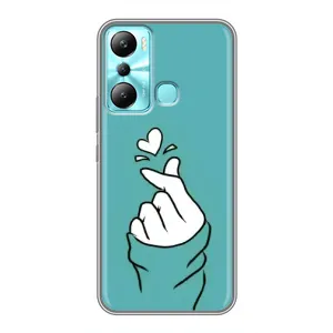 Чехлы (Знак сердечка) на Infinix Hot 20i (X665E) (Сердечко на бирюзовом)