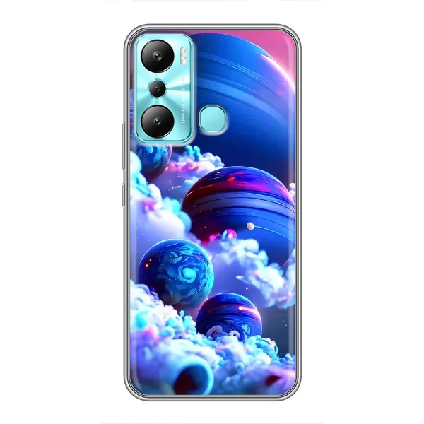 Чехол с рисунком «Синие планеты» для Infinix Hot 20i (X665E)