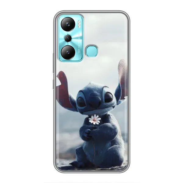 Чехол с рисунком «Стич с цветочком» для Infinix Hot 20i (X665E) Чехол с рисунком «Стич с цветочком» для Infinix Hot 20i (X665E)