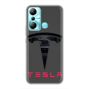 Силіконовий бампер з картинкою машини на Infinix Hot 20i (X665E) (Logo TESLA)