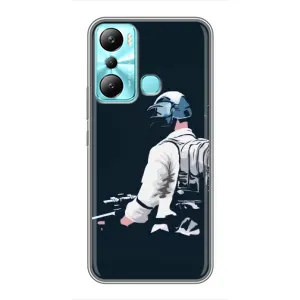 Силиконовый чехол с картинкой "Герой Pubg" на Infinix Hot 20i (X665E) (В экиперовке)