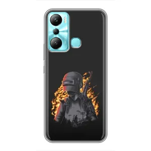 Силиконовый чехол с картинкой "Герой Pubg" на Infinix Hot 20i (X665E) (В огне)