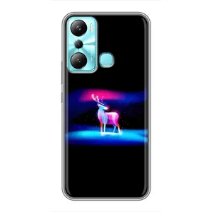 Силиконовый бампер с картинкой животных для Infinix Hot 20i (X665E) (Яркий олень)