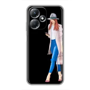 Чохол з картинкою Модні Дівчата Infinix Hot 30 Play (Дівчина з телефоном)