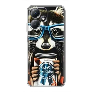 Силиконовый Чехол с Енотами на Infinix Hot 30 Play (Енот в очках)