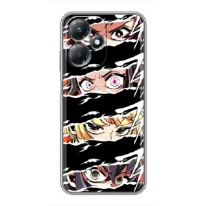 Силиконовые чехлы с глазами Anime для Инфиникс ХОТ 30 Плей (Глаза на чорном)
