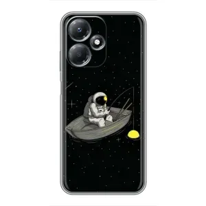 Силиконовый Чехол с принтом "Космонавты" на Infinix Hot 30 Play (Космонавт на рыбалке)