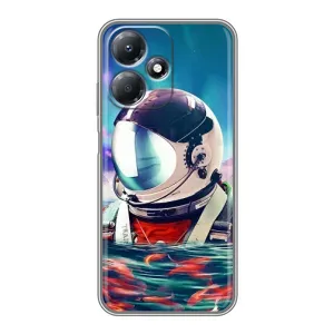 Силиконовый Чехол с принтом "Космонавты" на Infinix Hot 30 Play (Космонавт в воде)