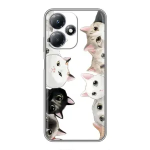 Силиконовый чехол с котиком для Infinix Hot 30 Play (Коты)