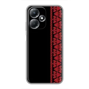 Силиконовый Чехол на Infinix Hot 30 Play (Красная Вышиванка)