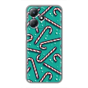 Силиконовый бампер на рождество для Infinix Hot 30 Play (Леденцы)
