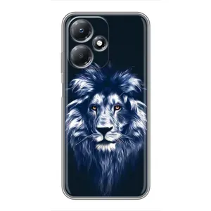 Чехол с картинкой на Infinix Hot 30 Play (Лев - синий)
