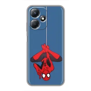 Чехол Супергерой Человека Паука на Infinix Hot 30 Play (На паутине)