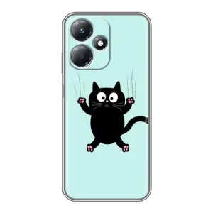 Силиконовый чехол с котиком для Infinix Hot 30 Play (Падающий кот)