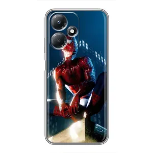 Чехол Супергерой Человека Паука на Infinix Hot 30 Play (Паук на доме)