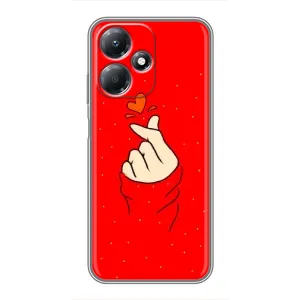 Чехлы (Знак сердечка) на Infinix Hot 30 Play (Сердце на красном)