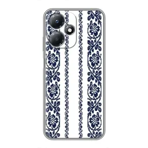 Силиконовый Чехол на Infinix Hot 30 Play с картинкой Вышиванки (Синяя вышиванка)