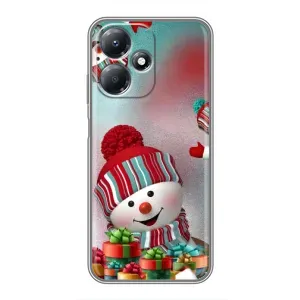 Чехлы на Новый Год Infinix Hot 30 Play (Снеговик в шапке)