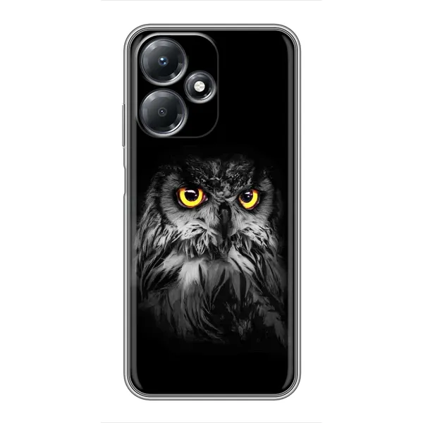 Чехол с рисунком «Сова на чёрном» для Infinix Hot 30 Play Чехол с рисунком «Сова на чёрном» для Infinix Hot 30 Play