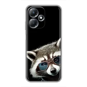 Силиконовый Чехол с Енотами на Infinix Hot 30 Play (Стильный Енот)