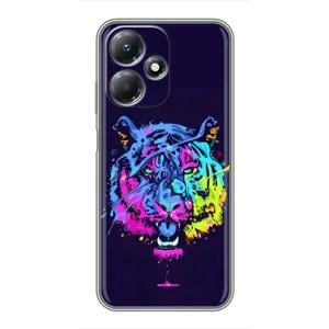Силиконовый бампер с картинкой животных для Infinix Hot 30 Play (Тигр-Арт)