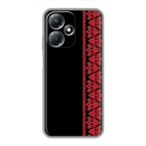 Силиконовый Чехол на Infinix Hot 30 Play с картинкой Вышиванки (Вышиванка на черном)