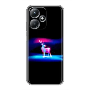 Силиконовый бампер с картинкой животных для Infinix Hot 30 Play (Яркий олень)
