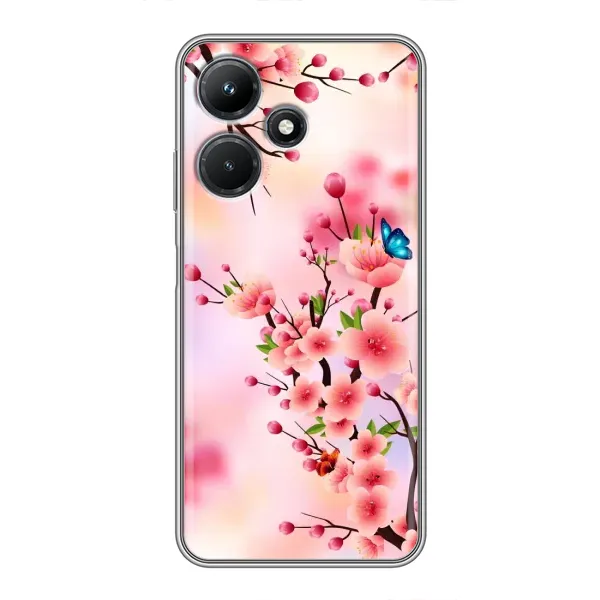 Чехол с рисунком «Бабочки на сакуре» для Infinix Hot 30i