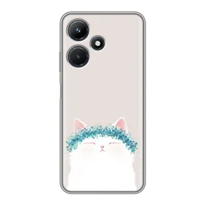 Чехол на тематику: Коты для Infinix Hot 30i (Белый котик)