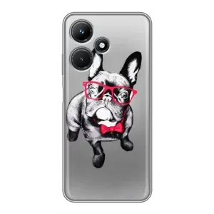 Чохол (ТПУ) Милі песики для Infinix Hot 30i (Бульдог в окулярах)