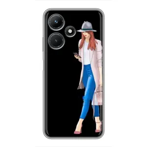 Чехол с картинкой Модные Девчонки Infinix Hot 30i (Девушка со смартфоном)