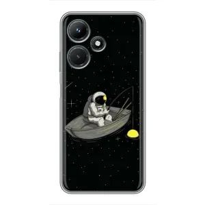 Силиконовый Чехол с принтом "Космонавты" на Infinix Hot 30i (Космонавт на рыбалке)