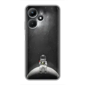 Силиконовый Чехол с принтом "Космонавты" на Infinix Hot 30i (Космонавт романтик)