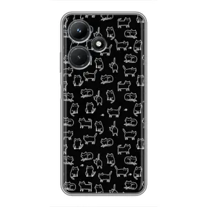 Чехол на тематику: Коты для Infinix Hot 30i (Котики на черном)